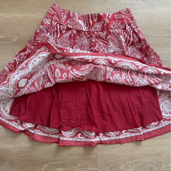 Talbots Coral and White Print Midi‎ Fare Skirt Size 14 - Picture 7 of 8
